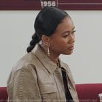 Keisha’s snake skin print cropped jacket on All American Homecoming