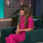 Kelly’s pink twist neck jumpsuit on The Kelly Clarkson Show