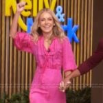 Kelly’s pink tie neck midi dress on Live with Kelly and Mark