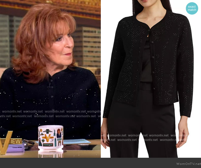 Kobi Halperin Lois Crystal-Embellished Wool-Blend Cardigan worn by Joy Behar on The View