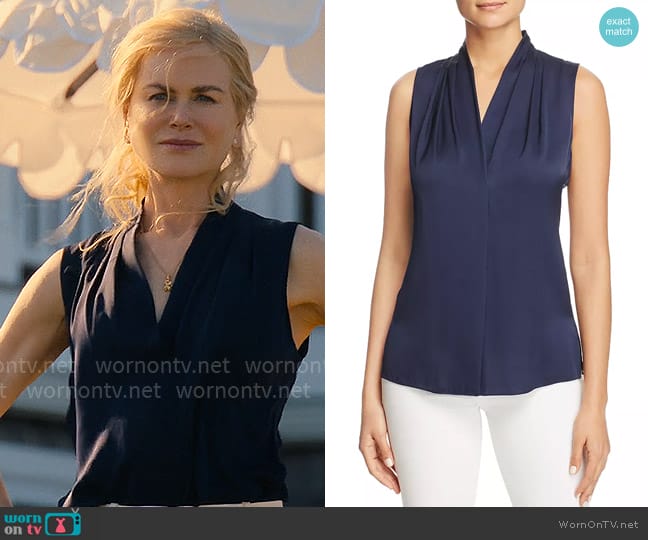 Greer’s navy sleeveless top on The Perfect Couple