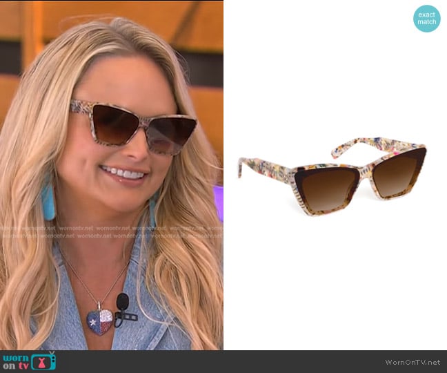 Krewe Brigitte Nylon Sunglasses in Confetti worn by Miranda Lambert on The Kelly Clarkson Show