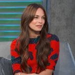 Kristin Kreuk’s red floral print dress on Access Hollywood