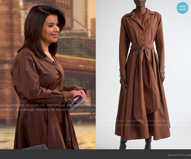 Lafayette 148 New York Long Sleeve Belted Taffeta Shirtdress worn by Ana Navarro on The View