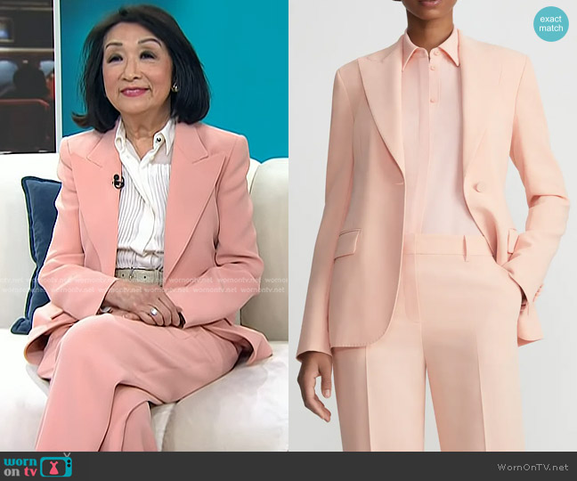 Lafayette 148 NY Finesse Crepe Blazer in Pink Dusk worn by Connie Chung on Today