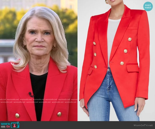 L'Agence Kendi Blazer in High Risk Red worn by Martha Raddatz on Good Morning America