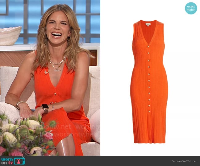 L'Agence Domino Dress in Tangerine worn by Natalie Morales on The Talk