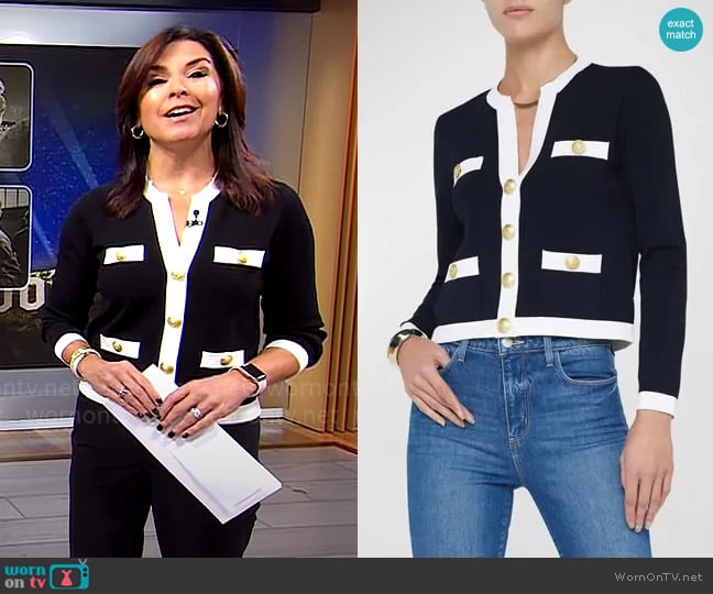 L'Agence Estefania Cardigan worn by Meg Oliver on CBS Mornings