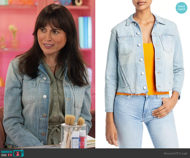 Lisa’s denim jacket on Celebrations with Lacey Chabert