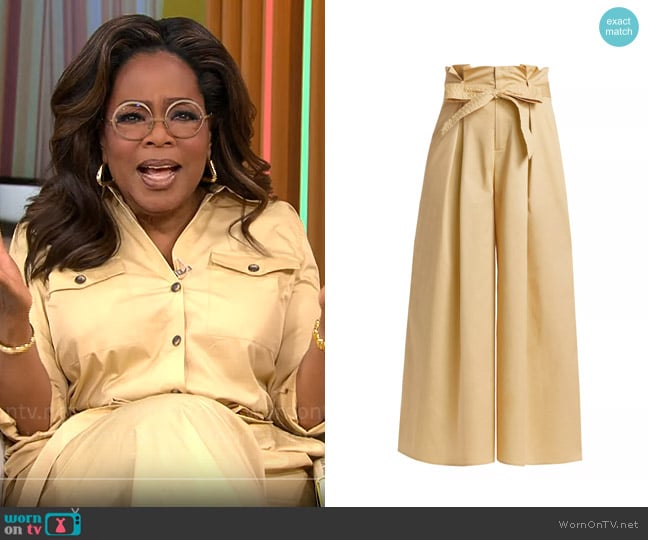 L'Agence Lowen Pants in Croissant worn by Oprah Winfrey on CBS Mornings