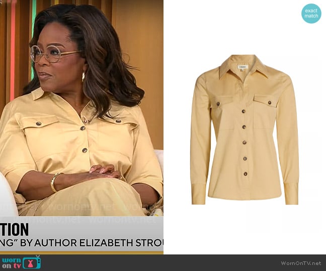 L'Agence Pearson Shirt in Croissant worn by Oprah Winfrey on CBS Mornings