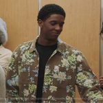 Lando’s brown floral print shacket on All American Homecoming