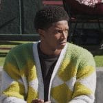 Lando’s argyle print cardigan on All American Homecoming