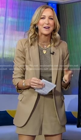 Lara's beige blazer and shorts on Good Morning America