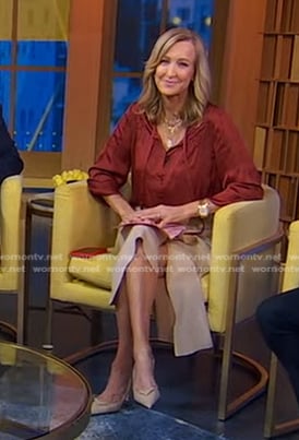 Lara’s beige slingback pumps on Good Morning America