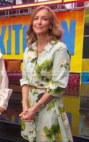 Lara’s green floral print shirtdress on Good Morning America