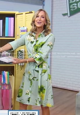 Lara's green floral print shirtdress on Good Morning America