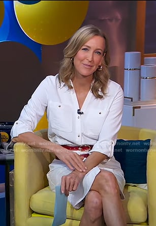 Lara’s white belted shirtdress on Good Morning America