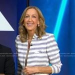 Lara’s white striped blazer on Good Morning America
