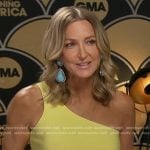 Lara’s yellow one-shoulder seamed dress on Good Morning America