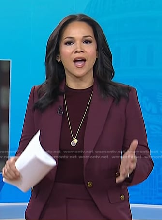 Laura's burgundy pant suit on Today