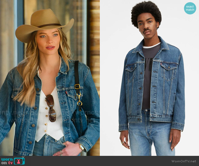 Levis Mens Denim Trucker Jacket worn by Alanna Gold on Selling Sunset