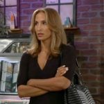 Lily’s black rib knit short sleeve dress on The Young and the Restless