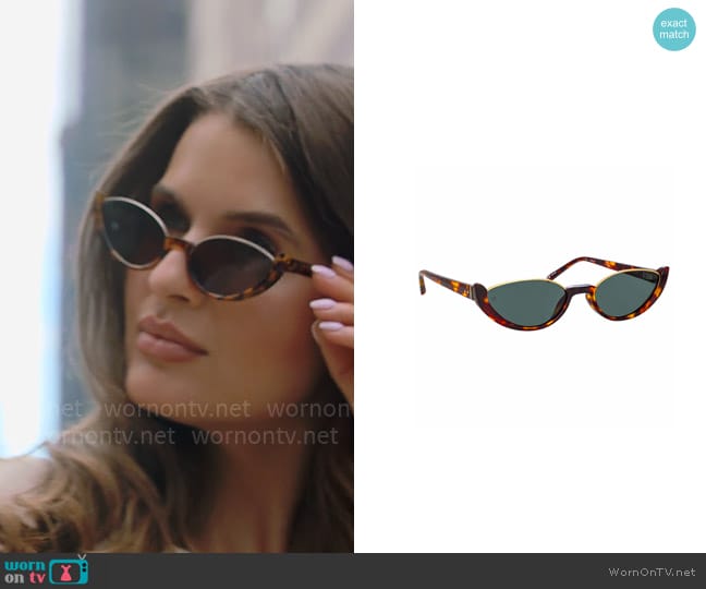 Linda Farrow Robyn Cat Eye Sunglasses in Tortoiseshell worn by Jessica Markowski on Owning Manhattan