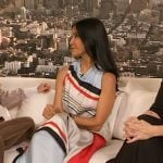 Lisa Ling’s sleeveless striped dress on The Drew Barrymore Show