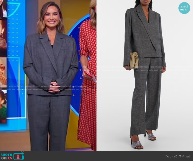 Loewe  Wool Cropped Blazer and Pants worn by Demi Lovato on Good Morning America