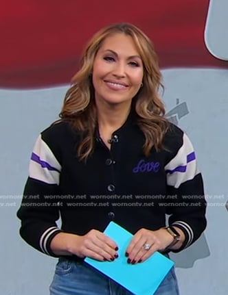 Lori's black varsity jacket on Good Morning America