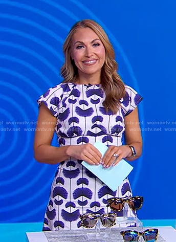 Lori's white and blue printed dress on Good Morning America