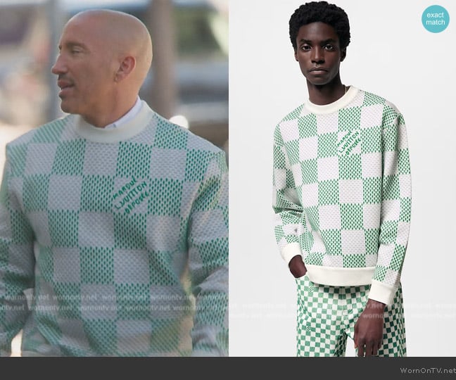 Louis Vuitton Damier Cotton Sweatshirt worn by Jason Oppenheim on Selling Sunset