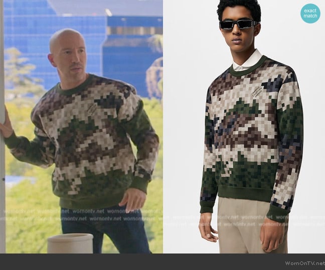 Louis Vuitton Damier Cotton Jacquard Pullover worn by Jason Oppenheim on Selling Sunset