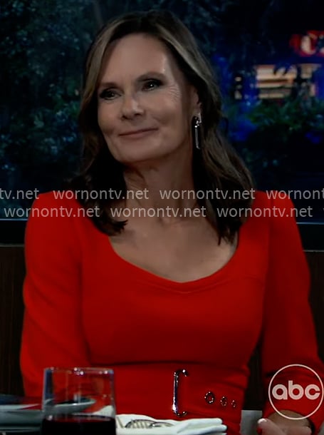 Lucy's red belted dress on General Hospital