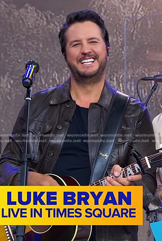 Luke Bryan’s brown leather jacket on Good Morning America