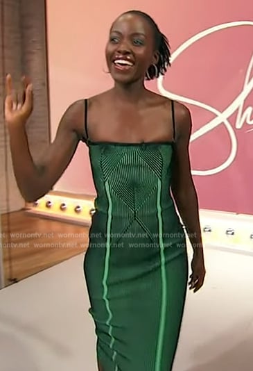 Lupita Nyong'o's green ribbed dress on Sherri