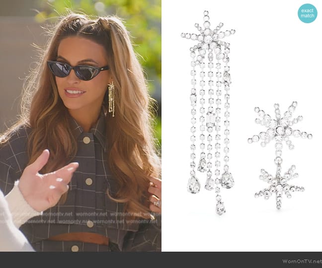 Maje Star strass-earings worn by Chrishell Stause on Selling Sunset