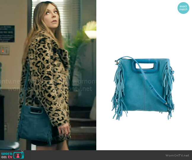 Maje Suede Fringe Crossbody Bag worn by Morgan Gillory (Kaitlin Olson) on High Potential