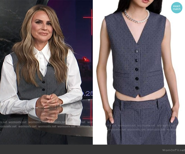 Maje Rhinestone jacket worn by Keltie Knight on E! News