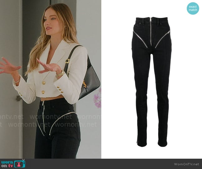 Mugler Spiral skinny jeans worn by Alanna Gold on Selling Sunset