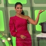 Manuela’s pink one-shoulder dress on The Price is Right