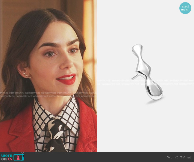 Mara Paris Flux Earrings Right worn by Emily Cooper (Lily Collins) on Emily in Paris