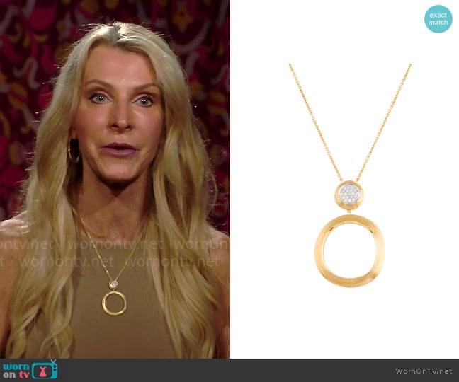 Marco Bicego 18K Diamonds Jaipur Pendant Necklace worn by Joan Vassos on The Golden Bachelorette