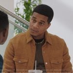 Marcus’s brown textured jacket on All American Homecoming