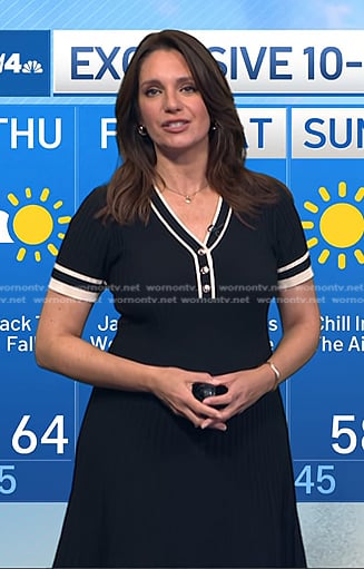 Maria’s black contrast trim knit dress on Today