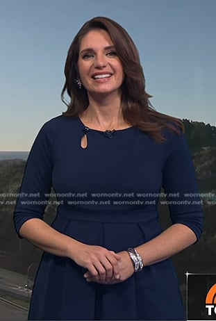 Maria's navy keyhole dress on Today