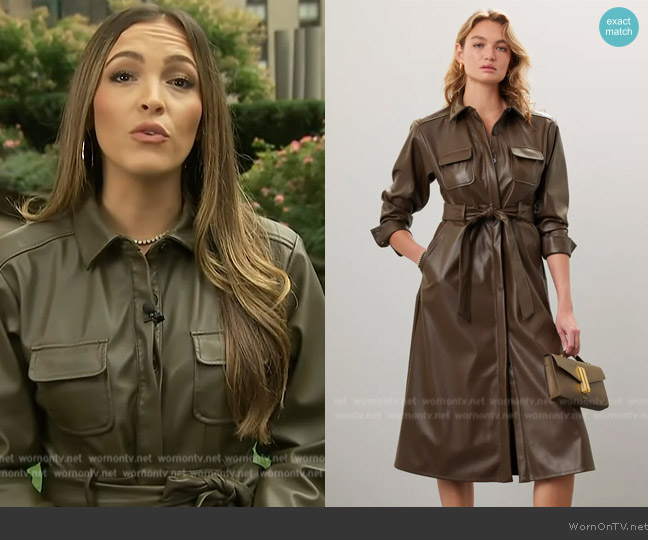 Marissa Webb Green Faux Leather Dress worn by Emily Orozco on E! News