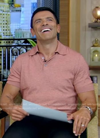 Mark's pink polo on Live with Kelly and Mark