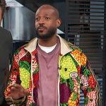 Marlon Wayans’ floral bomber jacket on Access Hollywood